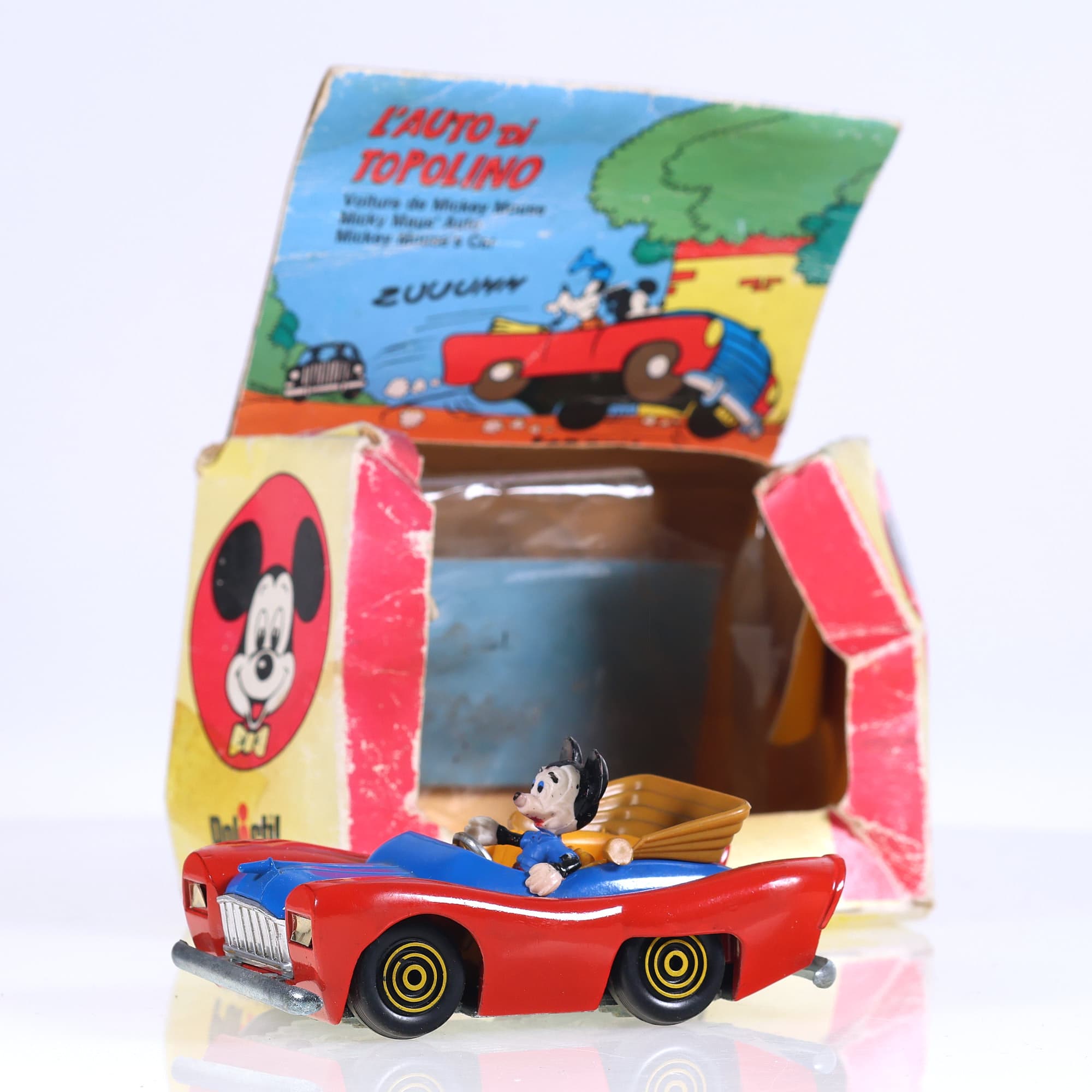 Polistil W600 Mickey Mouse L'Auto di Topolino 10 cm Rouge Grade C avec boîte — photo 1